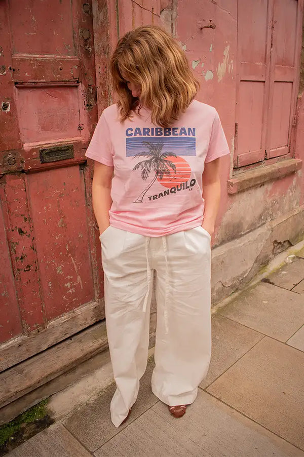 A.P Caribbean Print Pink T-Shirt - The Mercantile London