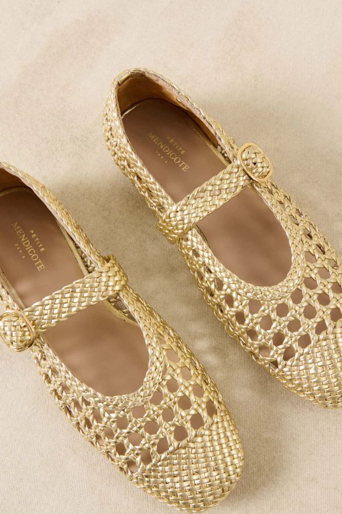 Petite Mendigote Carlita Gold Braided Ballerinas - The Mercantile London