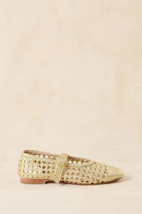 Petite Mendigote Carlita Gold Braided Ballerinas - The Mercantile London