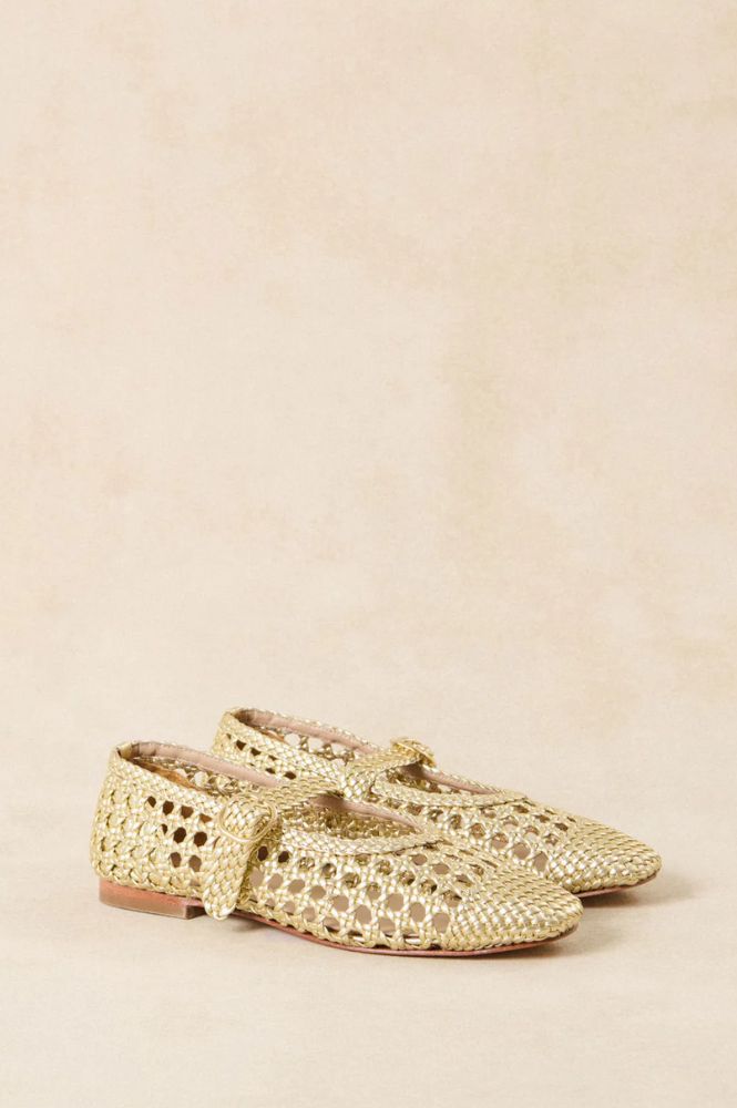 Petite Mendigote Carlita Gold Braided Ballerinas - The Mercantile London