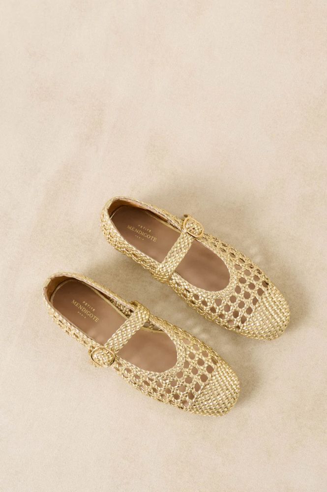 Petite Mendigote Carlita Gold Braided Ballerinas - The Mercantile London
