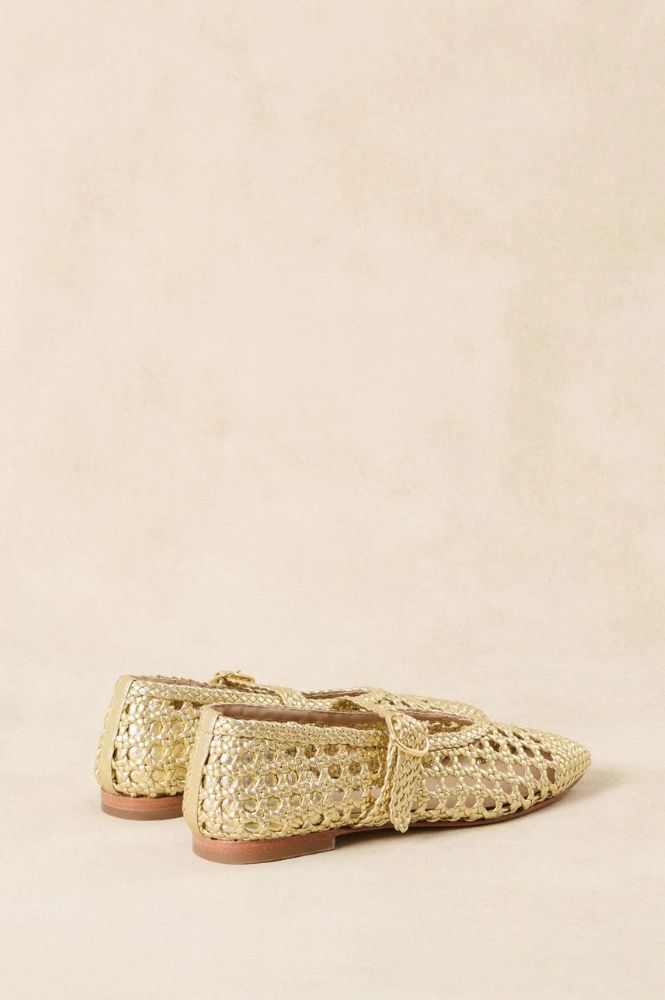 Petite Mendigote Carlita Gold Braided Ballerinas - The Mercantile London