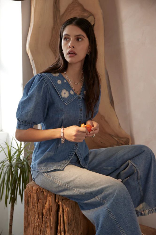 Seventy + Mochi Cassie Embroidered Malibu Top - The Mercantile London