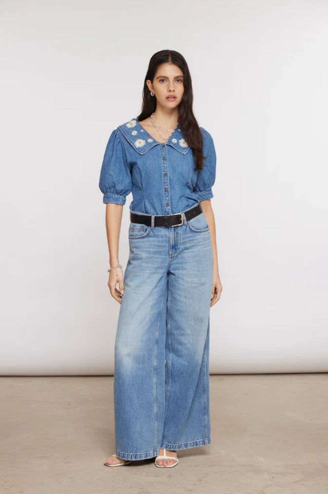 Seventy + Mochi Cassie Embroidered Malibu Top - The Mercantile London