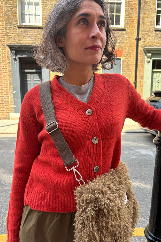 Cash CA Firebrick V-Neck Cardigan - The Mercantile London