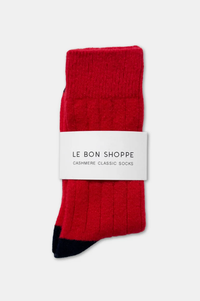Le Bon Shoppe Cashmere Poppy Red Socks