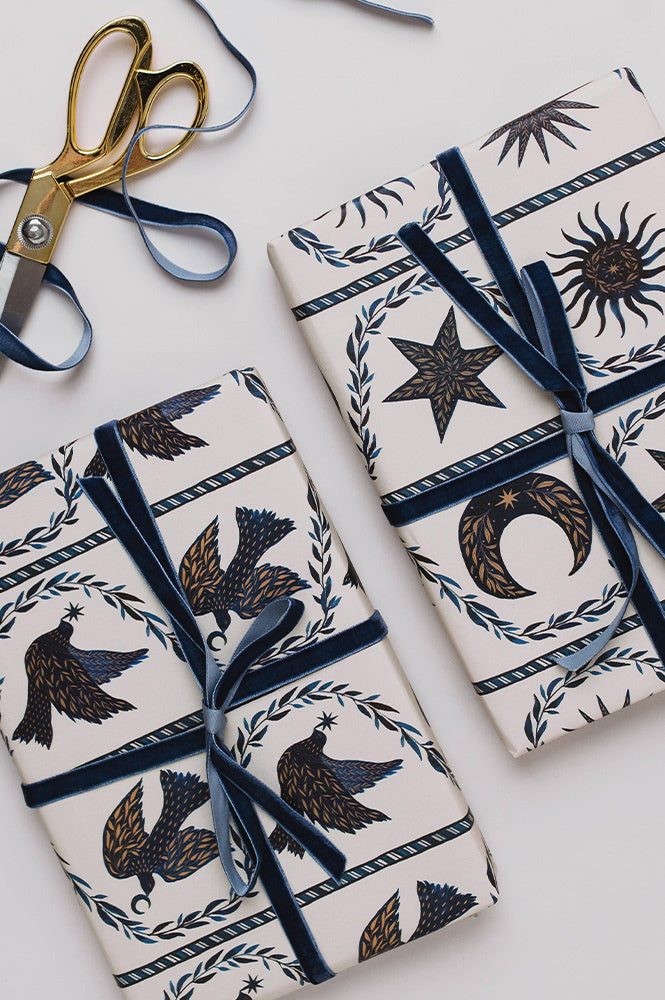 Katie Housley Moon & Stars Christmas Gift Wrap - The Mercantile London