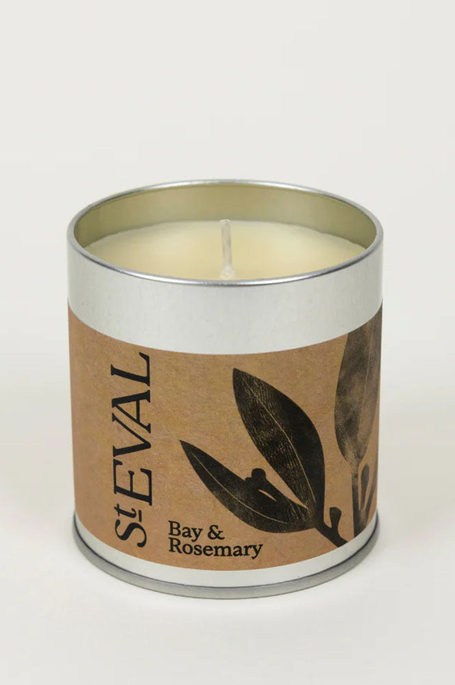 St. Eval Bay and Rosemary Scented Tin Candle - The Mercantile London