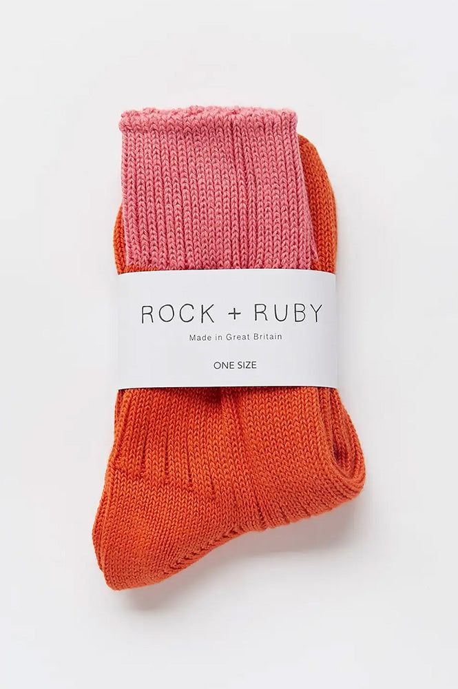 Rock + Ruby Wynona Coral Pink Socks