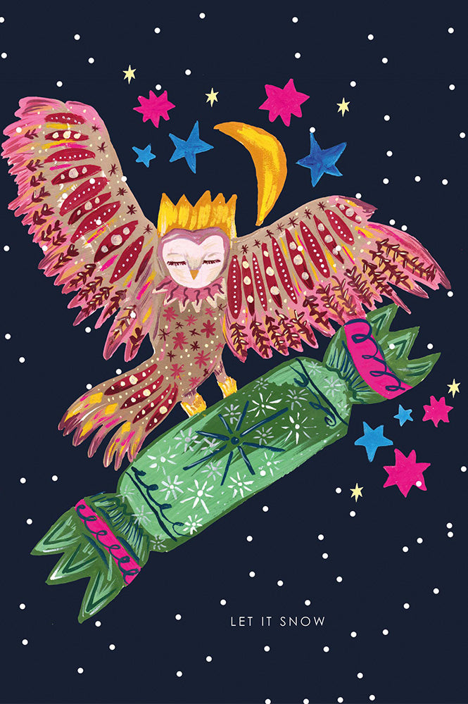 Hutch Cassidy Magical Owl in Snow Christmas Card - The Mercantile London