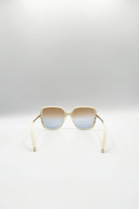 AFA Collective Oversized Square Beige Sunglasses