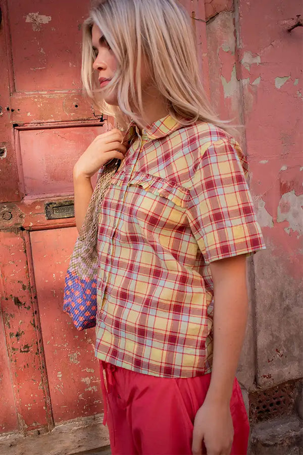 Damson Madder Tomboy Celery Check Shirt - The Mercantile London