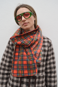 Kappy Orange Check Fleece Scarf
