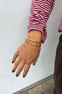 White Engraved Star Detail Bangle in Gold - The Mercantile London