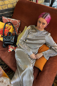 Numph Jiva Champage Long Sleeve Top - The Mercantile London