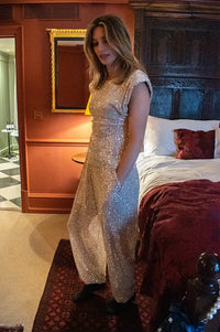 ICHI Faula Frosten Almond Sparkle Balloon Trousers