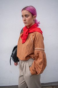 Charlie Joe Becky Tobacco Blouse - The Mercantile London