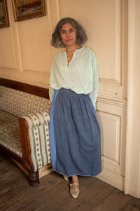 Charlie Joe Shek Navy Two Tone Skirt - The Mercantile London