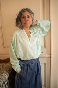 Charlie Joe Adua Aqua Embroidered Blouse - The Mercantile London