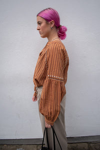 Charlie Joe Becky Tobacco Blouse - The Mercantile London