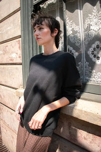 Sessùn Chebbi Black Granite Oversized Sweatshirt
