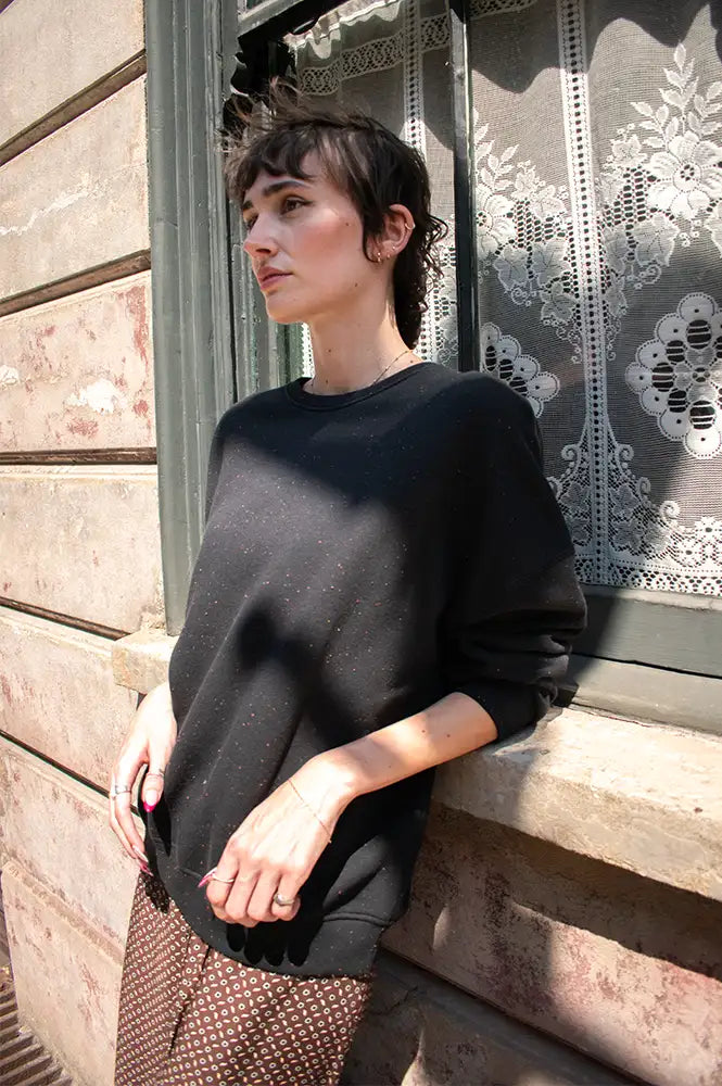 Sessùn Chebbi Black Granite Oversized Sweatshirt