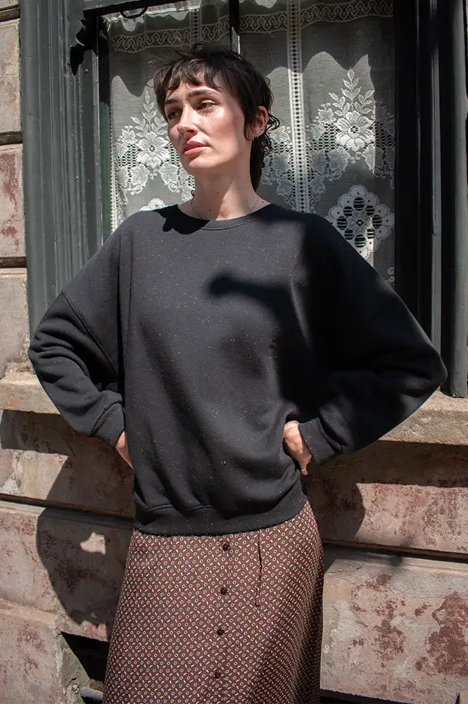 Sessùn Chebbi Black Granite Oversized Sweatshirt