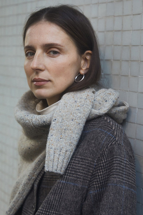 Yerse Wool Blend Long Brown Checked Coat - The Mercantile London