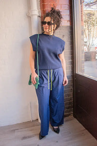 Dr Bloom Beso Navy Checkered Trousers - The Mercantile London