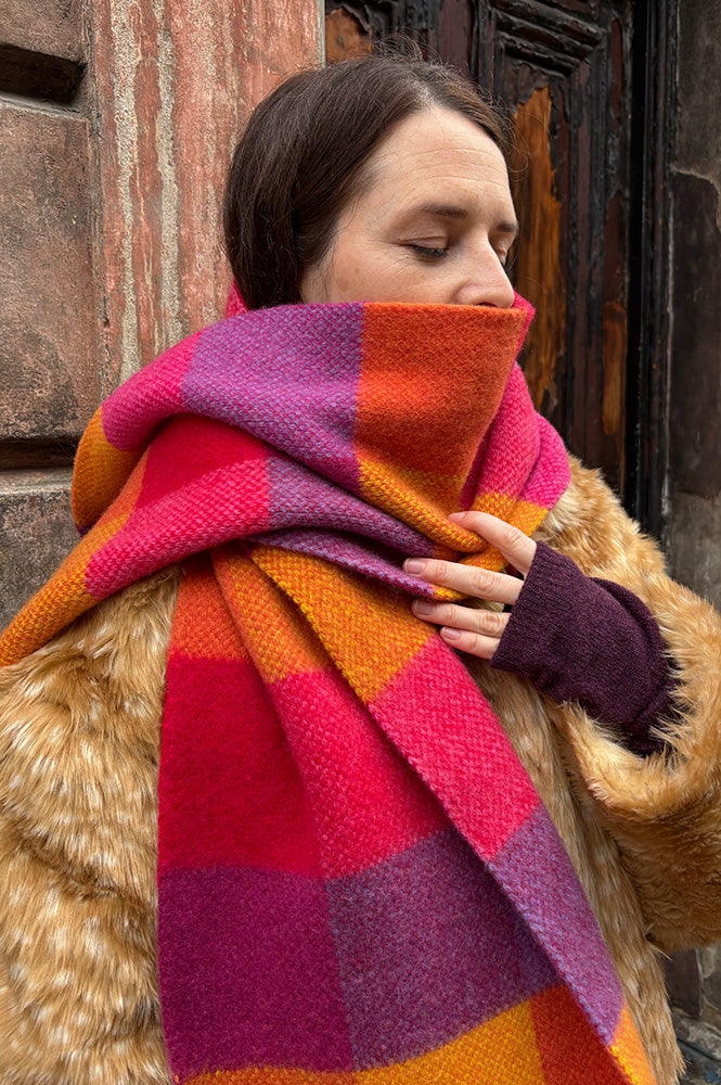 Green Grove Wool Gala Plump Garland Scarf - The Mercantile London