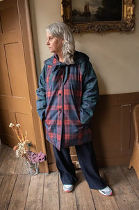 The Tiny Big Sister Check Hood Trench Coat