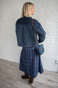 Louche Bia Blue Winter Check Skirt - The Mercantile London