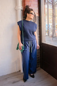 Dr Bloom Beso Navy Checkered Trousers - The Mercantile London