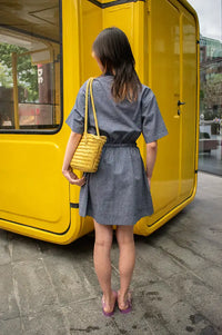 FRNCH Aeeurra Blue Checked Dress