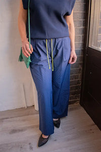 Dr Bloom Beso Navy Checkered Trousers - The Mercantile London