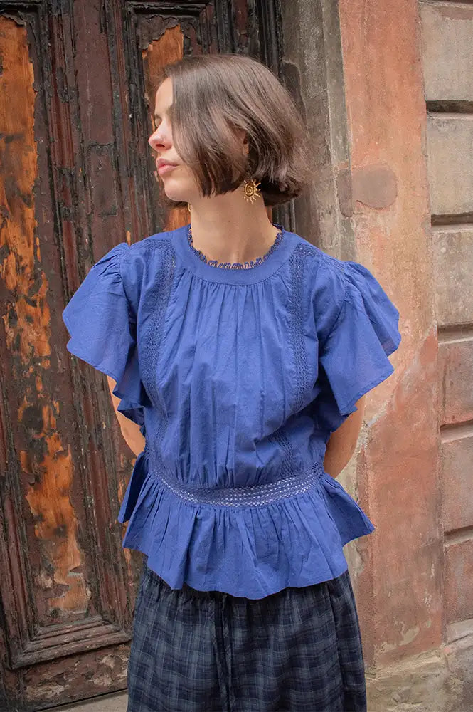 An'ge Salekina Indigo Blouse - The Mercantile London