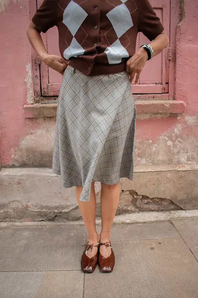 Baum Und Pferdgarten Simme Grey Check Skirt