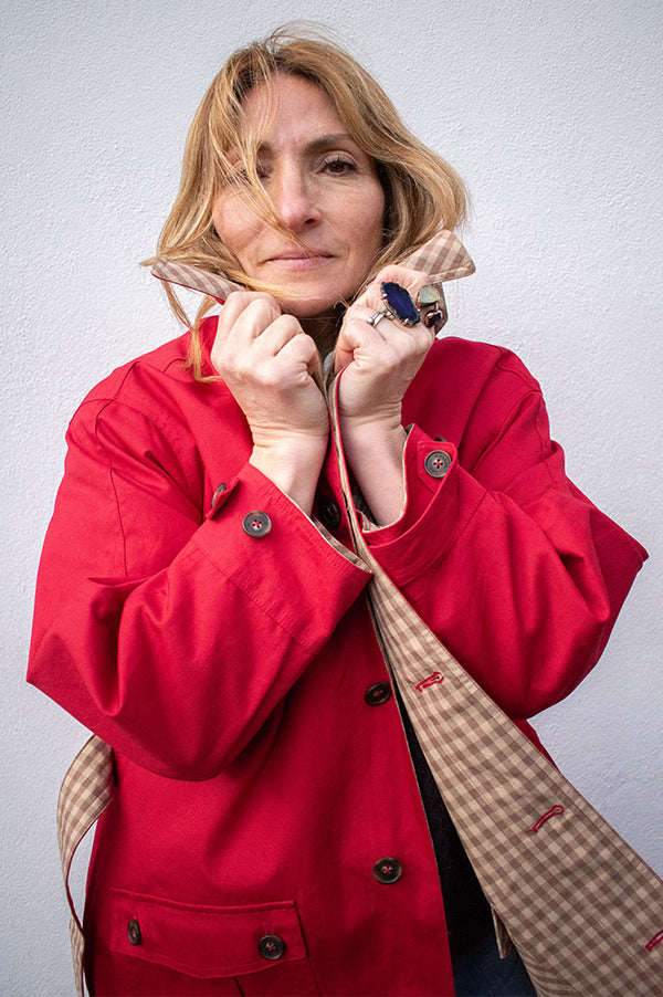 Damson Madder Anja Reversible Shower-Proof Trench Coat