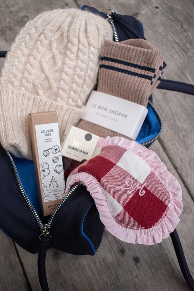 Damson Madder PJ Pink Gingham Eye Mask - The Mercantile London