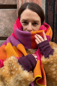 Green Grove Wool Gala Plump Garland Scarf - The Mercantile London