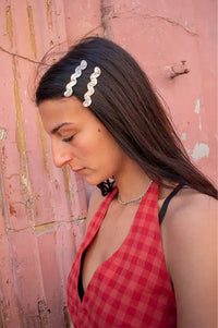 Tiepology Wave Cream Cheese Hair Slide Set - The Mercantile London