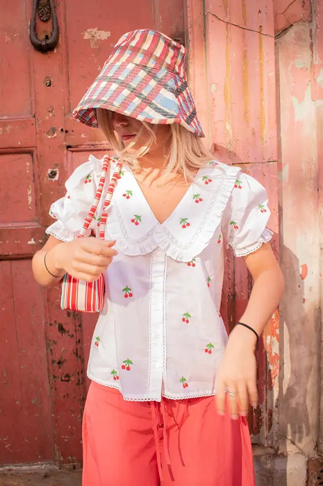 Pink City Prints Ava Cherrylicious Blouse - The Mercantile London