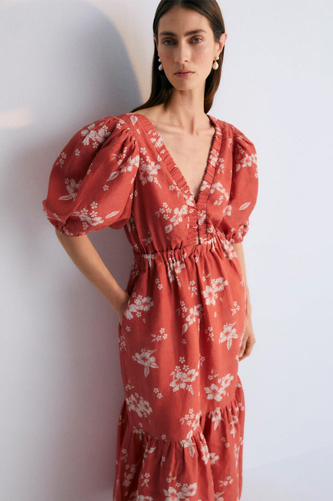 The New Society Nauplia Chilli Beach Flower Dress - The Mercantile London