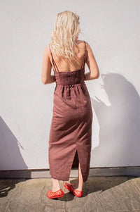 Grace & Mila Veranys Chocolate Linen Dress - The Mercantile London