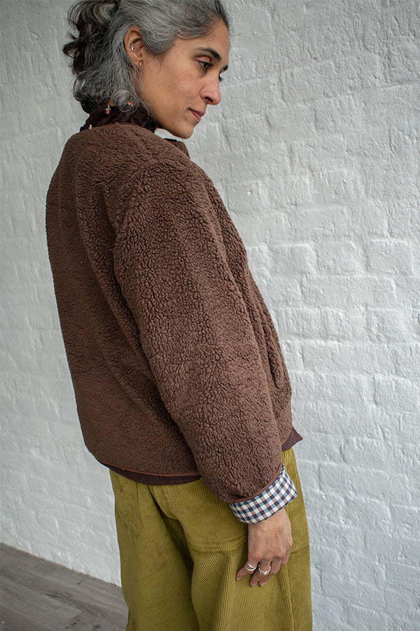 A.P Gerdie Cocoa Brown Sherpa Jacket - The Mercantile London