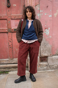 L.F. Markey Beckett Oxblood Cropped Corduroy Trousers