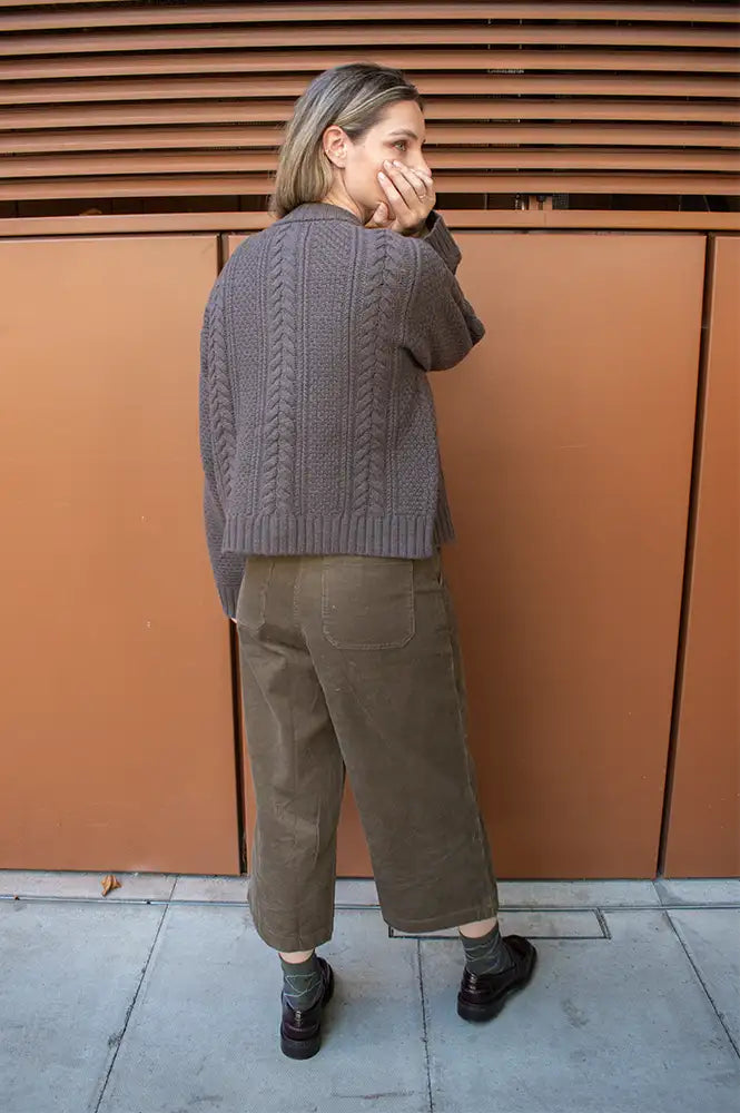 Anne Mi Heather Dark Dun Knit Cardigan