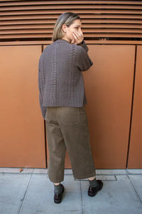 Anne Mi Heather Dark Dun Knit Cardigan