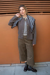 Anne Mi Heather Dark Dun Knit Cardigan