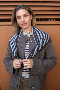 Anne Mi Heather Dark Dun Knit Cardigan
